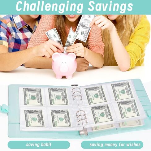 مجلد تحدي 100 ظرف، تحدي توفير أموال التخزين مقاس A5، أظرف لتوفير المال، طريقة سهلة وممتعة لتوفير كتاب ميزانية بقيمة 5050 دولارًا لتوفير المال in Kuwait