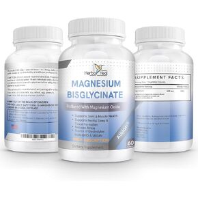 Magnesium Bisglycinate 200mg Chelate High Absorption Vegan Capsules for Muscle Leg Cramps Stress Relief Sleep – Fully Chelated TRACCS Buffered