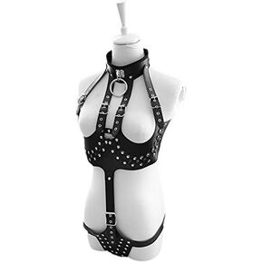 Plus Fetish Leather Sexy Stripper Queen Bondage Club Wear Clothes Women Costume in Saudi Arabia