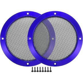 ACROPIX Universal 10" Car Speaker Grills Cover Mesh Round 10 Inch Audio Speaker Subwoofer Guard Protector Case with Mounting Screws Iron Blue - Pack of 2
