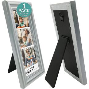 pbf PHOTO BOOTH FRAMES 2x6 Photo Strip Frame | 2 x 6 Photo Booth Strip Frame with Stand | Picture Frame for Photo Booth Strip | Premium Designer Photobooth Frame (Silver)