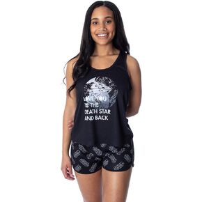 Star Wars Women's Love You To The Death Star Racerback Tank and Shorts Loungewear Pajama Set