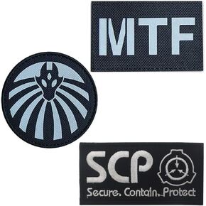 SCP Foundation Special Containment Procedures Mobile Task Forces Epsilon-11 “Nine-Tailed Fox" & MTF Reflective IR Patch & Embroidered Military Hook and Loop Tactics Applique Morale Badges
