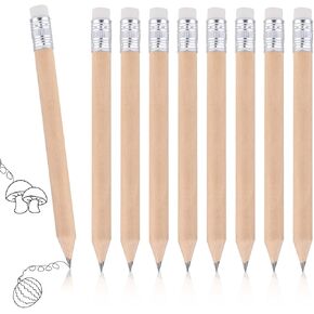 100pcs Golf Pencils, 4in Mini Pencils Half Pencils with Eraser Sharpened Wood Short Round Pencils for Preschoolers Toddlers Kindergarten School Home(Wood Color)