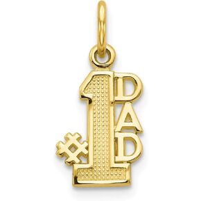 Solid 10k Yellow Gold Dad Charm Pendant - 15mm x 17mm
