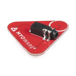 2.0 Cable Shield - Non-Wearable Project Connector - On-Board snap connectors - 3.5mm TRS Jack Attach a Traditional Three-Electrode Sensor Cable - Board Dimensions: 1.48in x 1.41in