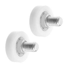 Yinpecly 0.75" Outer Diameter Nylon Bearing Roller with Stainless Steel Threaded Rod for Sliding Door Track Guide, 2pcs