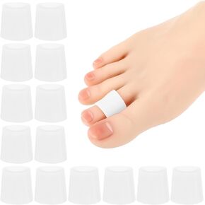 واقيات أصابع القدم، 14 قطعة من الأكمام الصغيرة من السيليكون لأصابع القدم، وسادات لأصابع القدم لتخفيف الألم، وحماية بثور مسامير القدم (أبيض) in Kuwait