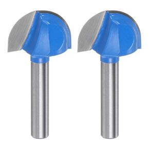 2pcs Router Bit Core Box 1/4 Shank 7/8 Inch Cutting Dia. Round Nose Router Bit 2 Flutes Carbide Cove Box Cutter for Carpentry Woodworking Milling Cutter Tool