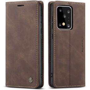 QLTYPRI Case for Samsung Galaxy S20, Vintage PU Leather Wallet Case Card Slot Kickstand Magnetic Closure Shockproof Flip Folio Case Cover for Samsung Galaxy S20 - Black