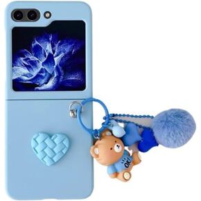 for Samsung Galaxy Z Flip 5 Case for Women Girls,Galaxy Flip 5 Phone Case Cute Bling Diamond Butterfly Flower Stand,Plating Pearl Hard Back Soft Silicone Girly Cover for Samsung Z Flip 5 (Pink)