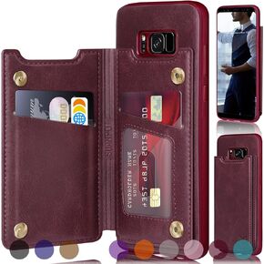 SUANPOT for Samsung Galaxy S8+ /S8 Plus 6.2 inch (Not Fit S8) Leather Wallet case with RFID Blocking Credit Card Holder, Flip Folio Book PU Cell Phone Cover Shockproof case Pocket for Men Women Black