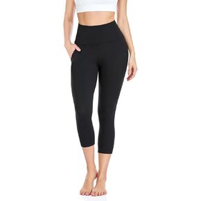 Capri Leggings for Women with Pockets - High Waisted Tummy Control No See Through Workout Soft Yoga Pants