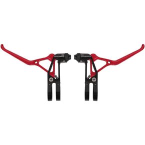 VGEBY 1 Pair Bike Brake Lever, Adjustable Crossing Brake Lever Set Mountain Bike Brake Handlebar Braking Lever Handle(Black Red) MTB Brake Levers Brake Levers MTB Brake Lever