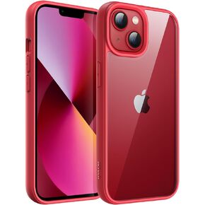 JETech Case for iPhone 13 6.1-Inch, Shockproof Phone Bumper Cover, Solid Color Matte TPU Frame, Anti-Scratch Clear Back (Pink)