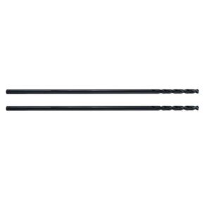 MAXTOOL 5/32"x12" 2pcs Identical Aircraft Extension Drills HSS M2 Extra Long Deep Twist Drill Bits Straight Shank Fully Ground Black; ACF02B12R10P2