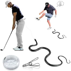 Snake Prank with String Clip, Rubber Fake Snake Prank Props for Teasing Friends, Golf Snake Prank Gag for Adults Kids - Tail You There, Ready to Give a Playful Scare!