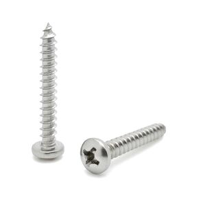 100 Qty #6 x 1" 304 Stainless Steel Phillips Pan Head Wood Screws (BCP603)