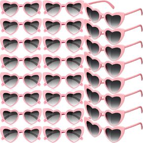 24 Pairs Retro Heart Shaped Sunglasses for Women Vintage Heart Sunglasses for Party
