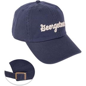 Desert Cactus Georgetown University Baseball Hat Hoyas GU Brimmed Embroirderd Hats Cap Adjustable Cloth Strap Adult (Style 3) Blue