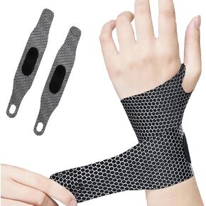 Wrist Wraps, Wrist Support for Men and Women, Wrist Straps for Weightlifting, Suitable for Tennis, Badminton and Other Sports, Black (2PCS)