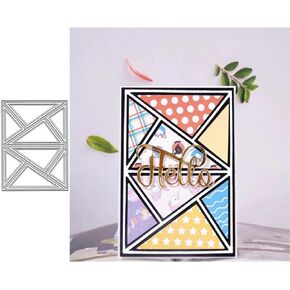 Rectangle Triangle Background Metal Die Cuts, Rectangle Triangle Background Cutting Dies Cut Stencils for DIY Scrapbooking Cards Decorative Embossing Paper Dies for Scrapbooking Card Making
