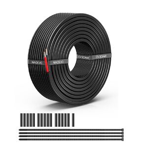 12 Gauge Wire 2 Conductor Electrical Wire, 12 AWG Wire Stranded PVC Cord, 12V Low Voltage/Tinned Copper/Flexible/12/2 Wire for Automotive Wire LED Strips Lamp Lighting Marine (50FT-15.24M)