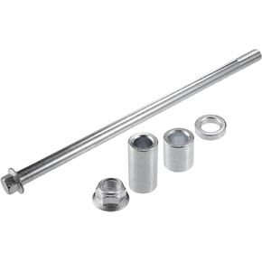 Front Rear Axle with Bushing and Screw Bolt M12 160mm Dirt Bike Scooter ATV Wheel Axle Steel Alloy Silver Tone