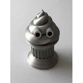 Poop Emoji Trophy - 6" inches Tall - Featuring a Solid Poop Emoji on a Pillar w/Painted Eyes and Mouth - Perfect Award or Gift - Handmade w/Additive Manufacturing (Gold)