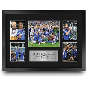 HWC Trading Champions League Winners 2012 16 x 12 inch (A3) Printed Gifts Memorabilia Signed Autograph Photograph Display for Football Fans and Supporters - 16" x 12" Framed