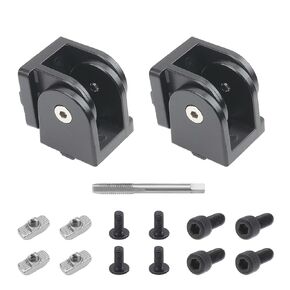 2 Sets 4040 Series Aluminum Extrusion Profile Zinc Alloy Black Flexible Pivot Joint Connector for 3D Printer Accessories with Screws Threading Tap
