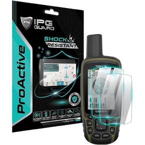 IPG ProActive for Garmin GPSMAP 65s GPS Handheld Device (2 Units) 9H Hardness Screen Protector Smooth Glass Touch Ultra Responsive High Clarity Anti Scratch Smudge & Shock Proof Nano Technology Guard for 65s
