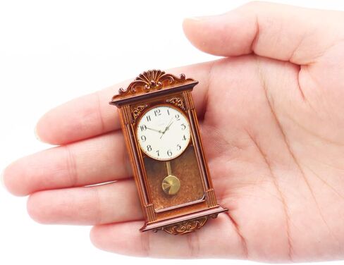 X الساخن الفشار 1:12 ساعة رومانية صغيرة مصغرة ساعة رومانية خمر ساعة حائط صغيرة مصغرة الديكور in Kuwait