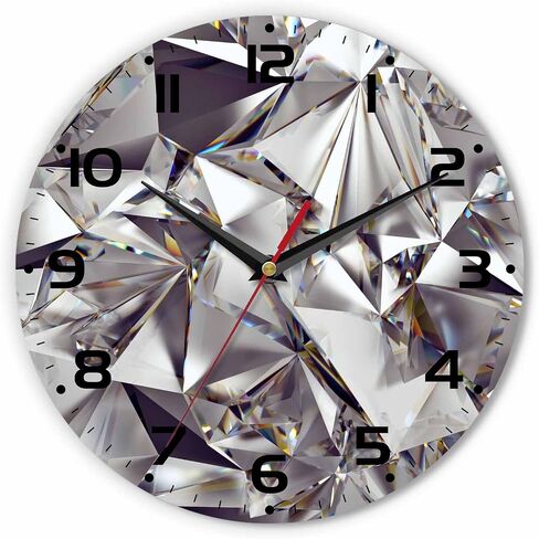 3D Abstract Wall Clock 10 Inch Battery Operated Crystal Clear Background Texture Clock Silent Non-Ticking Modern Clocks for Office Home School Living Room Bathroom in Saudi Arabia