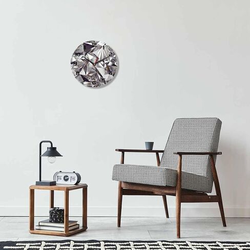 3D Abstract Wall Clock 10 Inch Battery Operated Crystal Clear Background Texture Clock Silent Non-Ticking Modern Clocks for Office Home School Living Room Bathroom in Saudi Arabia
