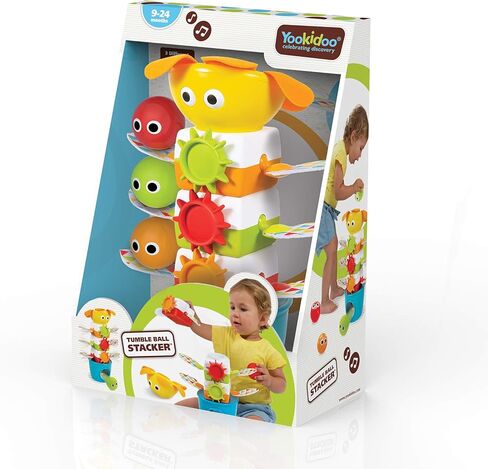 لعبة تكديس الكرات الموسيقية من يوكيدو بيبيز. لعبة تعزيز العلوم والتكنولوجيا والهندسة والرياضيات للأطفال الصغار الحسية الملونة. لعبة التراص والهبوط تعمل بالبطارية. الأعمار 9 أشهر. in Kuwait