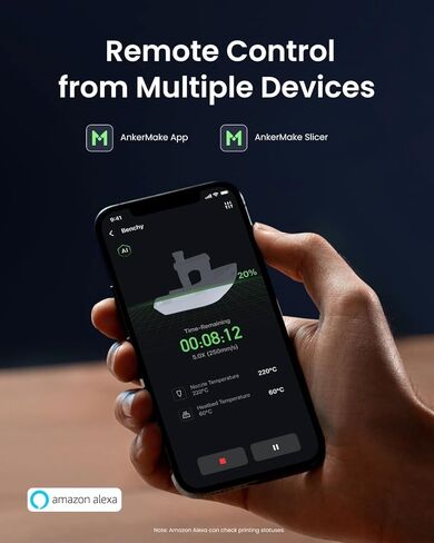 طابعة AnkerMake M5 ثلاثية الأبعاد، عالية السرعة، تمت ترقية السرعة إلى 500 مم/ثانية، الوضع السريع، التفاصيل السلسة، التحكم البديهي، اكتشاف الأخطاء باستخدام كاميرا الذكاء الاصطناعي، التسوية التلقائية (متجددة) in Saudi Arabia