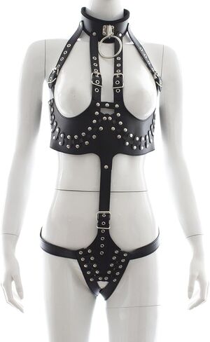Plus Fetish Leather Sexy Stripper Queen Bondage Club Wear Clothes Women Costume in Saudi Arabia