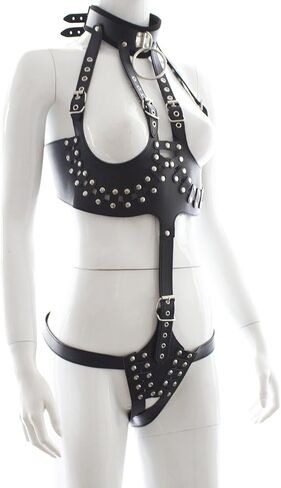 Plus Fetish Leather Sexy Stripper Queen Bondage Club Wear Clothes Women Costume in Saudi Arabia