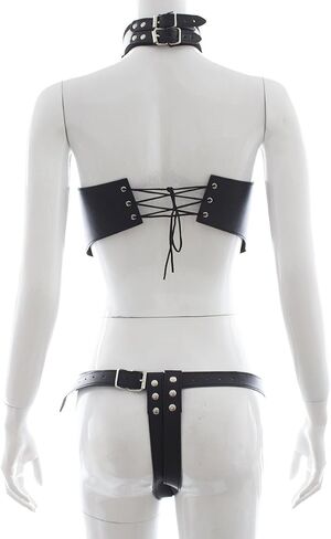 Plus Fetish Leather Sexy Stripper Queen Bondage Club Wear Clothes Women Costume in Saudi Arabia