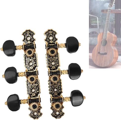 Guitar Tuning Pegs, Knobs Tuning Keys Machine Heads Replacement 3L3R String Tuner Exquisite Tuning Fast and Accurately Enclosed Locking Tuners for Electric or Acoustic Guitar Tuning in Saudi Arabia