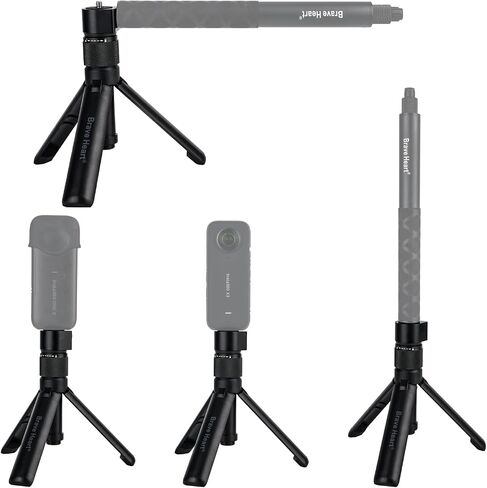 Bullet Time Handle Tripod Multi-Functional Tabletop Fold Tripod for insta360 X4 Insta 360 X3,ONE RS,GO 2,ONE X2,ONE R,ONE X ONE RS Sport Camera Accessories (Black) in Saudi Arabia