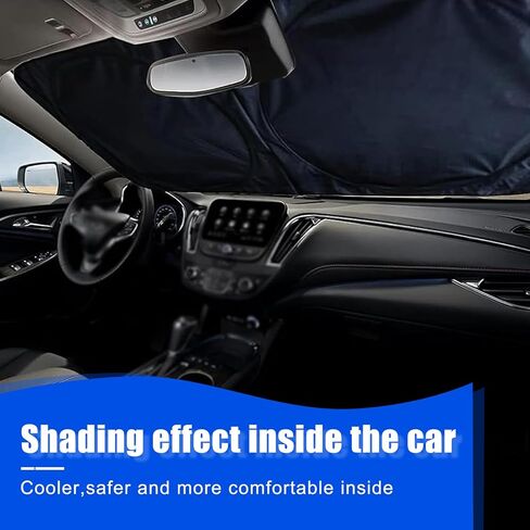 1 PC American Flag Car Windshield Protection, Foldable Vehicle Front Windshield Sun Shade for Blocking UV Ray, Universal Automotive Window Insulation Cover (Red #5.41Ft x 3.11Ft) in Kuwait