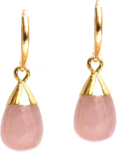 Gempires Green Amazonite Teardrop Earrings, Small Dangle Earrings with Hypoallergenic 14k Yellow Gold Plated Leverback, Everyday Wear, Gift for Mom, Wife, Girlfriend in Kuwait