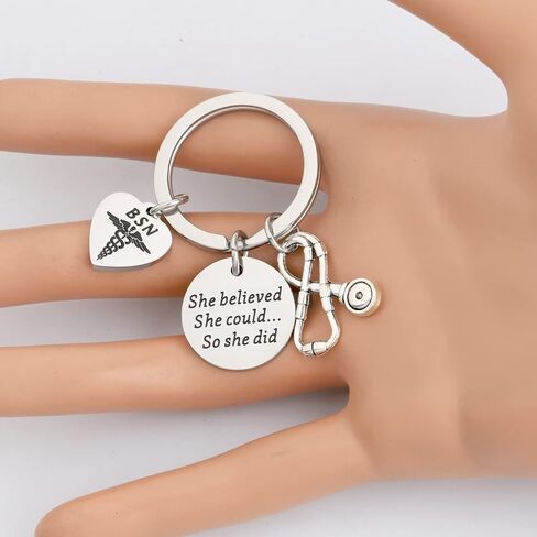 PLITI BSN Bachelor Of Science Nursing Gifts She Believed She Could So She Did BSN Keychain in Saudi Arabia