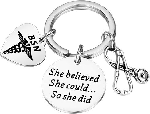 PLITI BSN Bachelor Of Science Nursing Gifts She Believed She Could So She Did BSN Keychain in Saudi Arabia