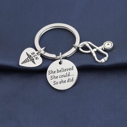 PLITI BSN Bachelor Of Science Nursing Gifts She Believed She Could So She Did BSN Keychain in Saudi Arabia