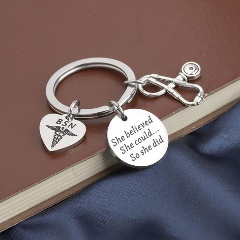 PLITI BSN Bachelor Of Science Nursing Gifts She Believed She Could So She Did BSN Keychain in Saudi Arabia