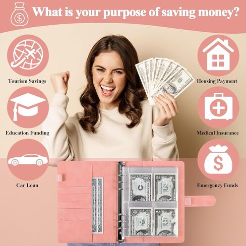 مجلد تحدي توفير المال 100 ظرف، مجلد توفير مقاس A5 مع 25 ظرفًا نقديًا، كتاب التحدي، مجلد الميزانية لتنظيم وتوفير 5050 دولارًا، أخضر داكن in Kuwait