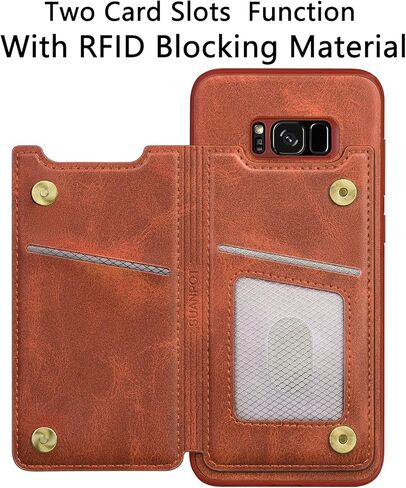 SUANPOT for Samsung Galaxy S8+ /S8 Plus 6.2 inch (Not Fit S8) Leather Wallet case with RFID Blocking Credit Card Holder, Flip Folio Book PU Cell Phone Cover Shockproof case Pocket for Men Women Black in Kuwait